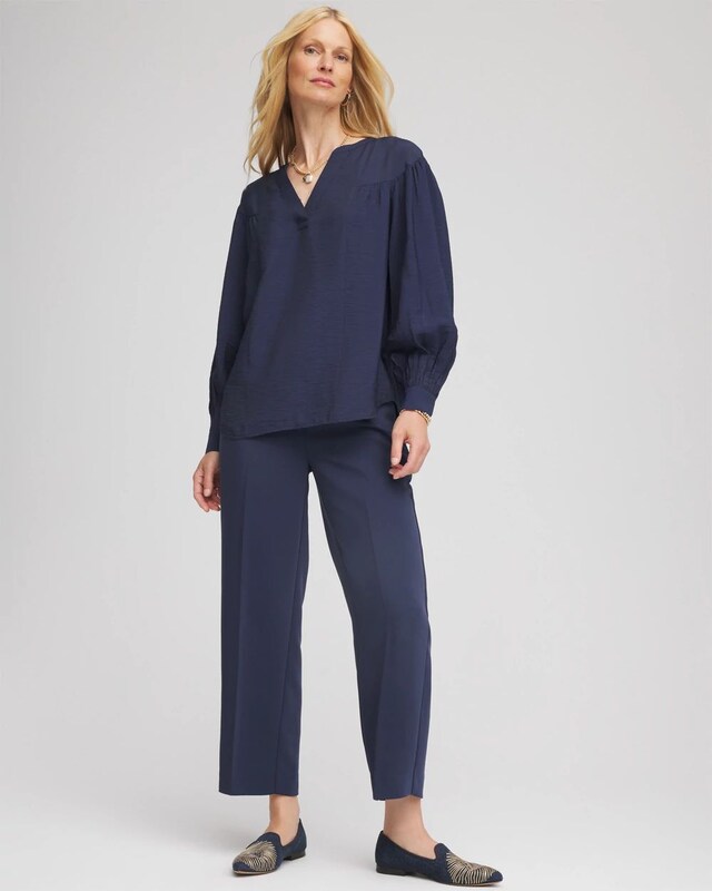 Stretch Crepe Tapered Ankle Pants - image 2